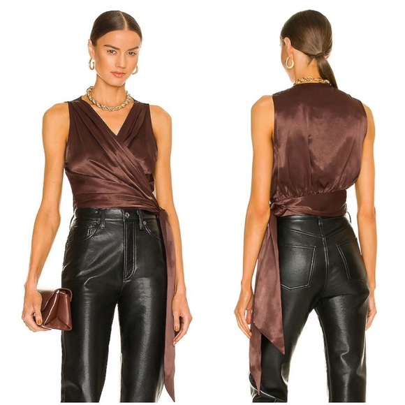 L'ACADEMIE SHIRI WRAP TOP REVOLVE LOVERS FRIENDS TULAROSA AMANDA UPRICHARD BOHO - Picture 2 of 7